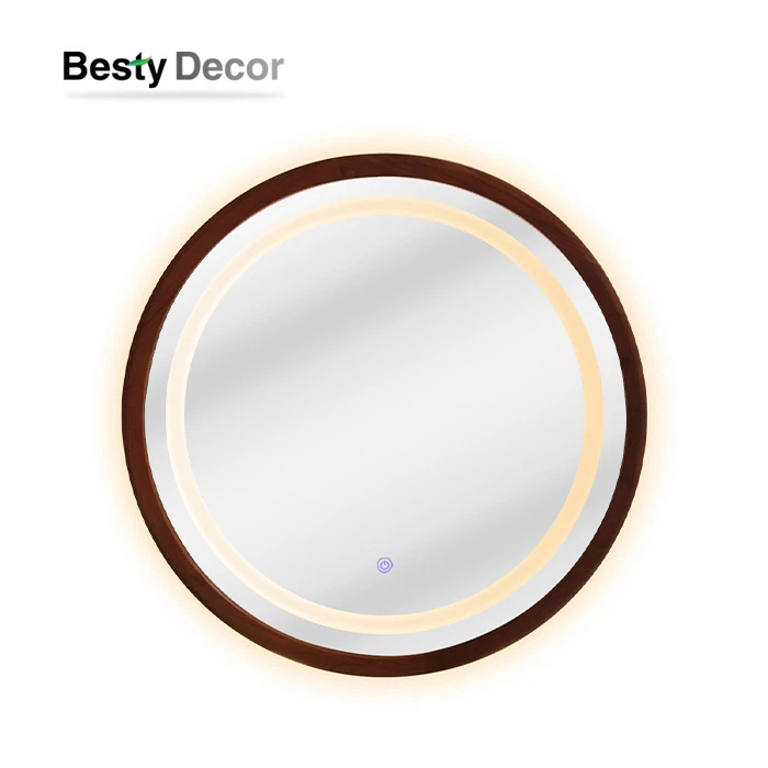 Round Black Led Mirror
